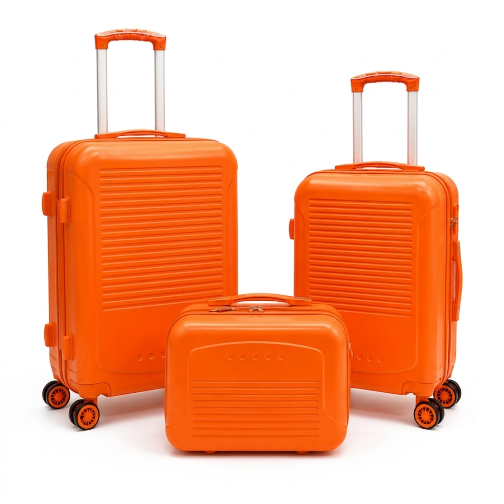 Hard-Shell Suitcase Set (3-Piece) — Orange