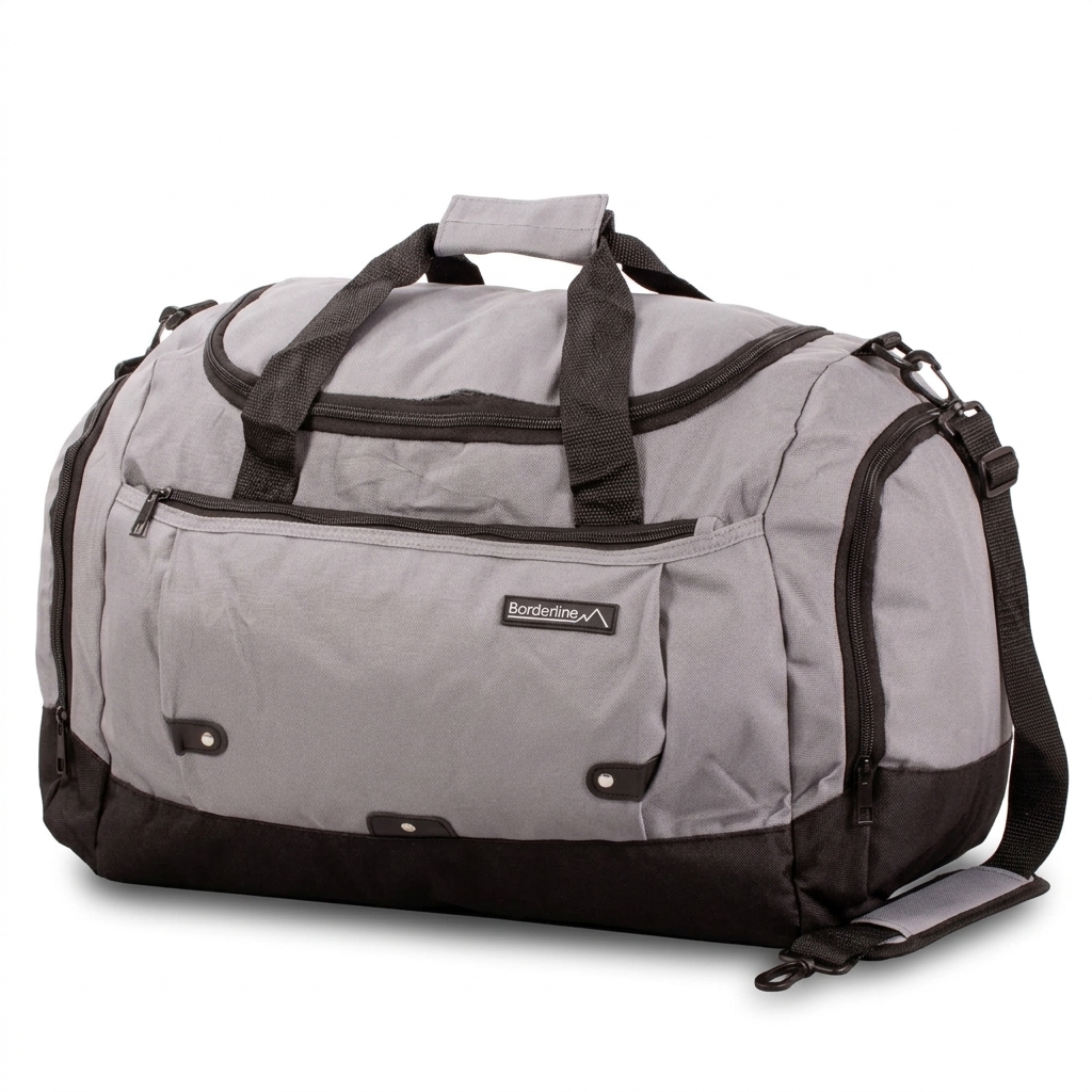 Borderline Travel Holdall 52×30×25 — Grey & Black