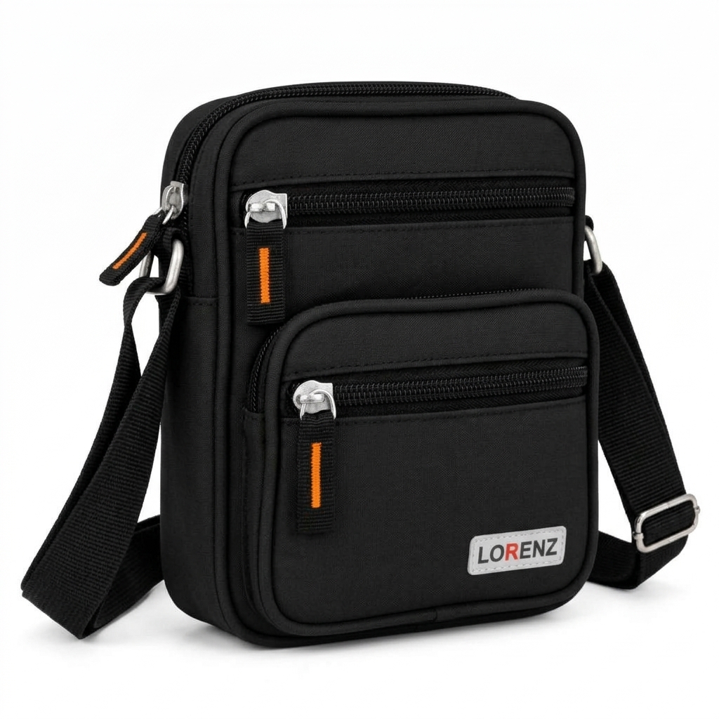 Lorenz Small Polyester Bag 14×8×18 — Black
