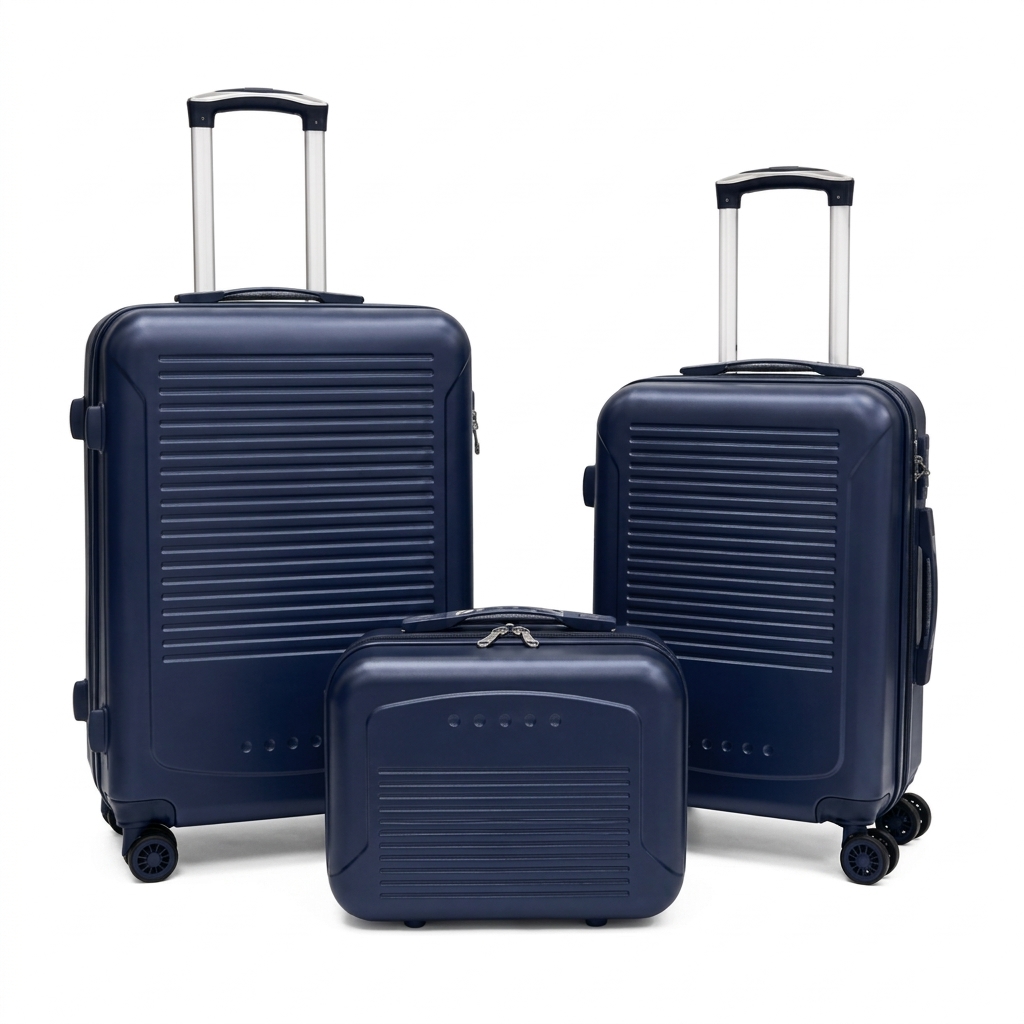 Hard-Shell Suitcase Set (3-Piece) — Navy