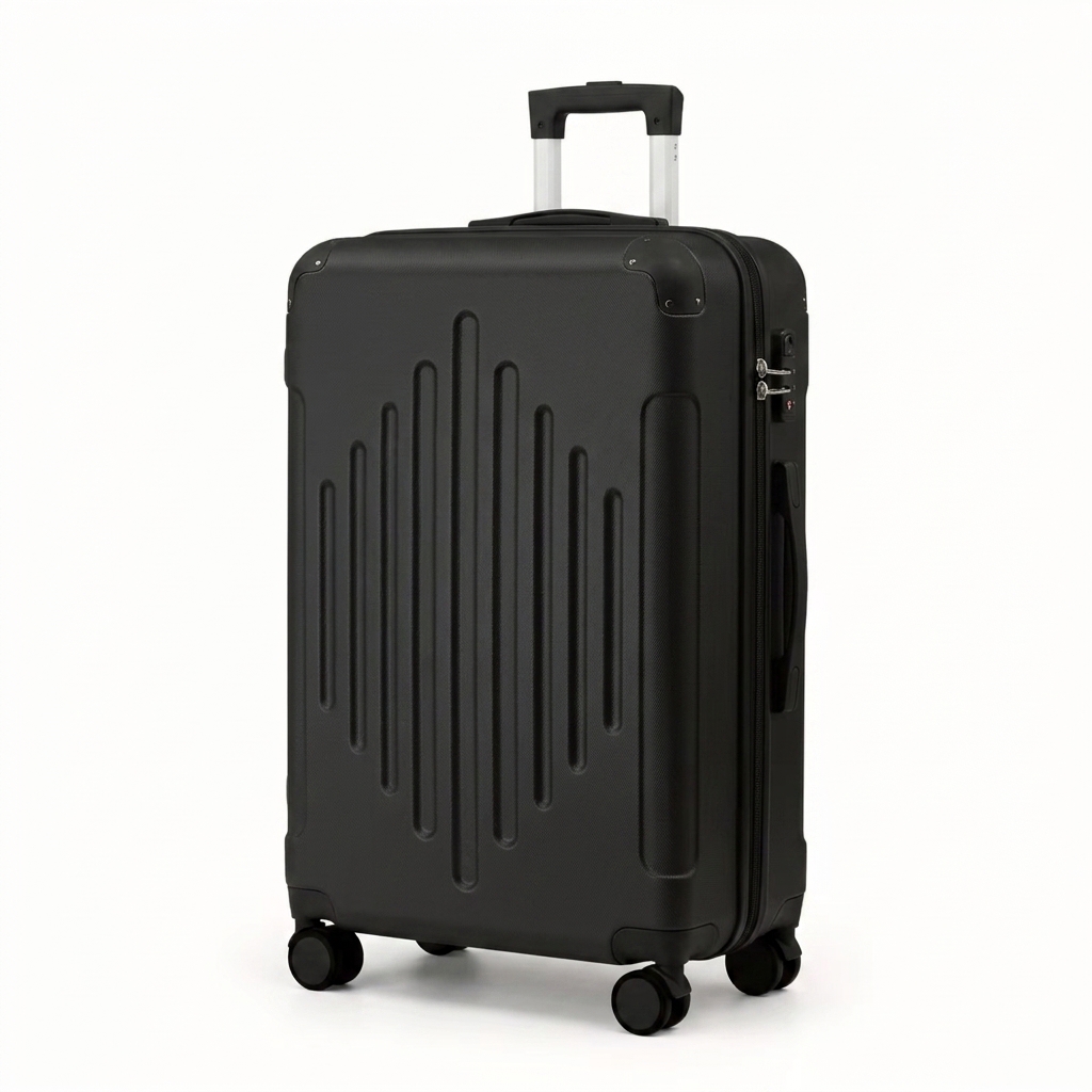 24" Medium Hard Shell Hold Luggage Suitcase — Black