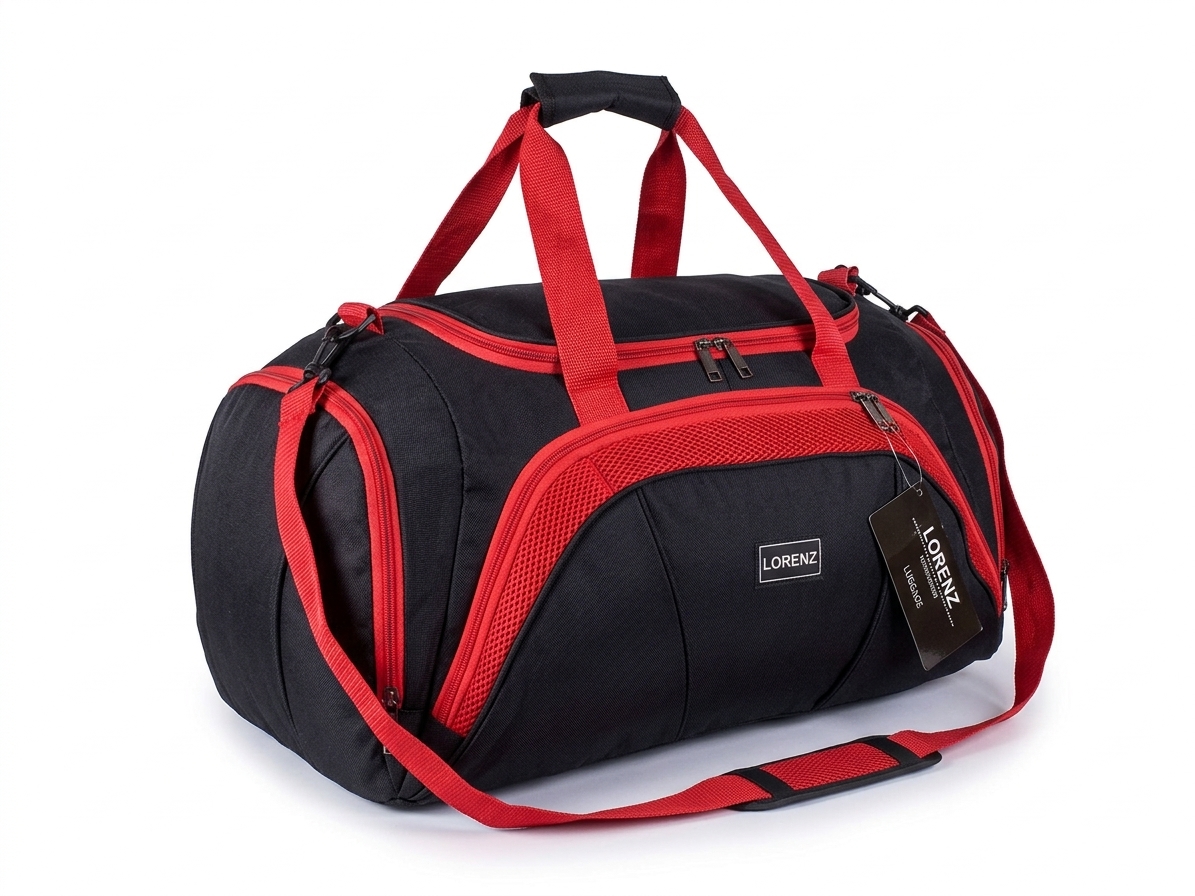 Lorenz Travel Holdall 61×27×32 — Black & Red